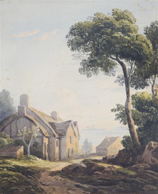 John Varley Coastal cottages 24 x 20cm